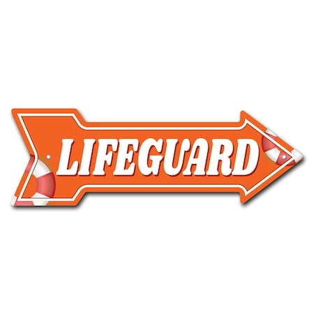 Signmission Lifeguard Arrow Sign Funny Home Decor 18in Wide P-ARROW-999775